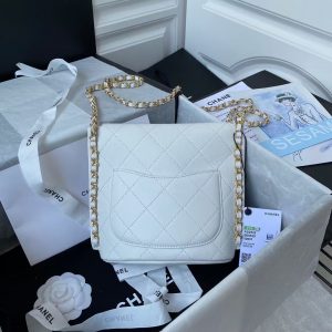 Chanel small hobo bag white AS2543 AS2542 10