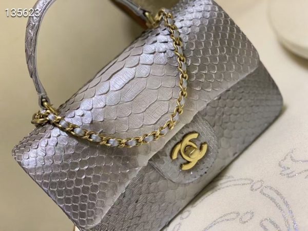 Chanel w/box mini flap bag python skin 3