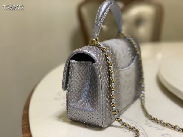 Chanel w/box mini flap bag python skin 5