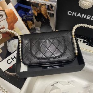 Chanel ⚪️Pearl chain wallet black AS81083 15