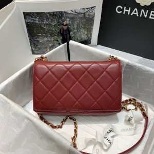 Chanel✔️ flap bag AS2634 red 10