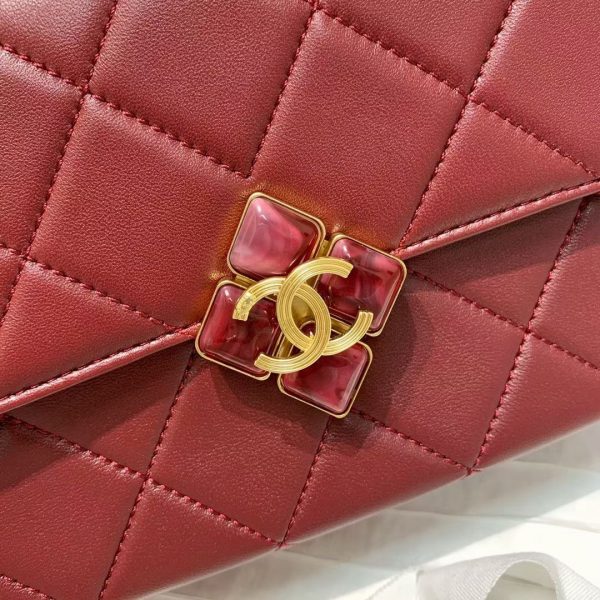 Chanel✔️ flap bag AS2634 red 3
