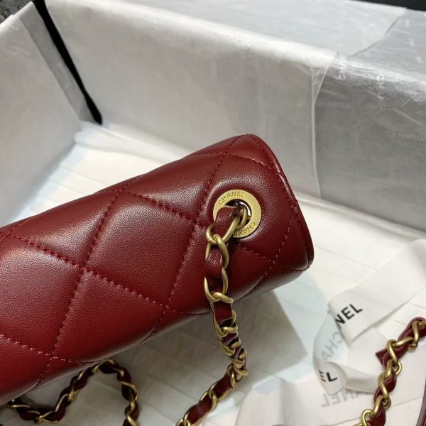 Chanel✔️ flap bag AS2634 red 9