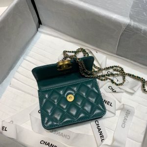 Chanel✔️chain flap coin purse 81119 green 12