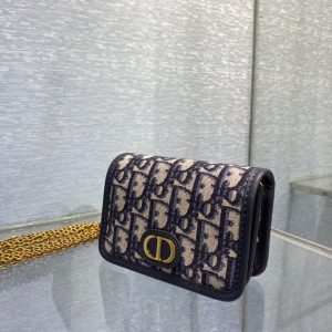 Dior 30 Montaigne Nano Oblique beige x black Bag 17