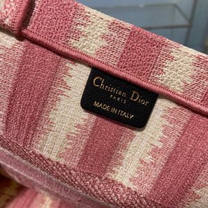 Dior Book Tote D-Stripes size 36 pink Bag 11
