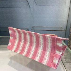 Dior Book Tote D-Stripes size 36 pink Bag 13