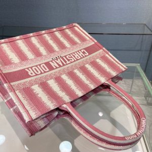 Dior Book Tote D-Stripes size 36 pink Bag 14