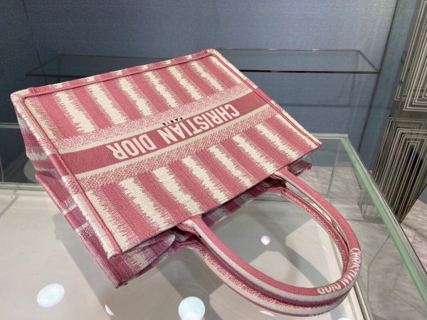 Dior Book Tote D-Stripes size 36 pink Bag 5