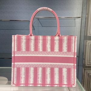 Dior Book Tote D-Stripes size 36 pink Bag 15