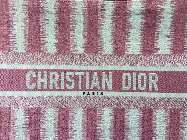 Dior Book Tote D-Stripes size 36 pink Bag 7