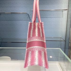 Dior Book Tote D-Stripes size 36 pink Bag 17
