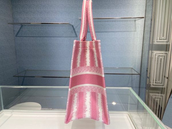 Dior Book Tote D-Stripes size 36 pink Bag 8
