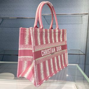 Dior Book Tote D-Stripes size 36 pink Bag 18