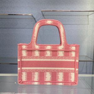 Dior Book Tote D-Stripes size mini 23 pink Bag 16