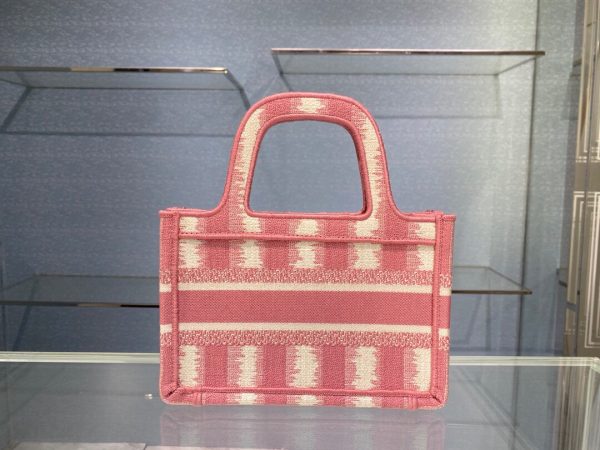 Dior Book Tote D-Stripes size mini 23 pink Bag 7