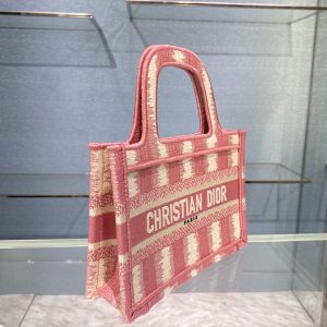 Dior Book Tote D-Stripes size mini 23 pink Bag 19