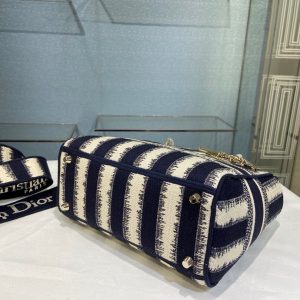 Dior Book Tote size 24 blue striped Bag 11