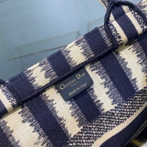 Dior Book Tote size 36 striped navy Bag 11