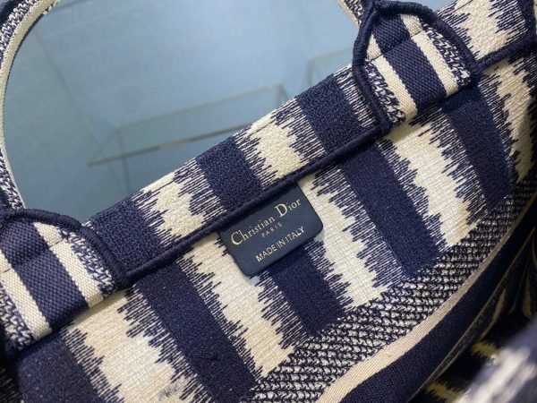 Dior Book Tote size 36 striped navy Bag 2