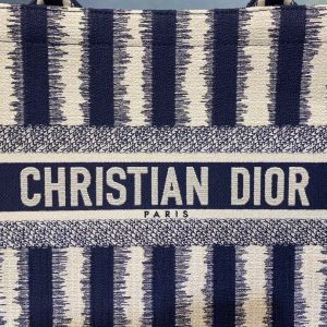 Dior Book Tote size 36 striped navy Bag 13