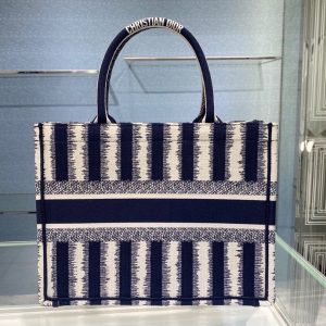 Dior Book Tote size 36 striped navy Bag 16