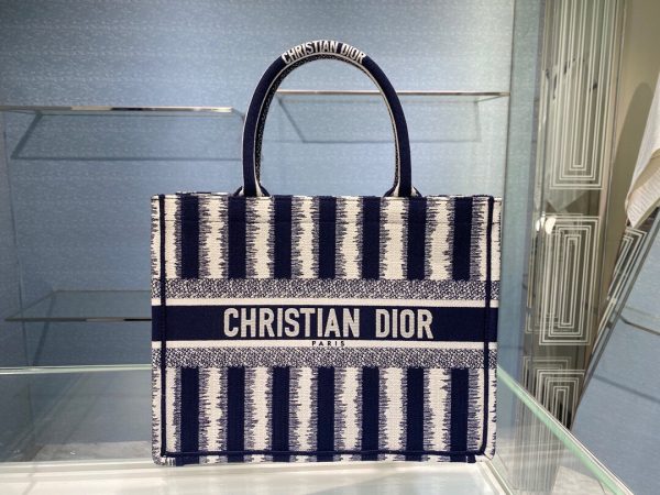 Dior Book Tote size 36 striped navy Bag 1