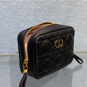 Dior Caro Zipper size 15 black Handbag 11