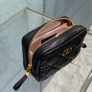Dior Caro Zipper size 15 black Handbag 13