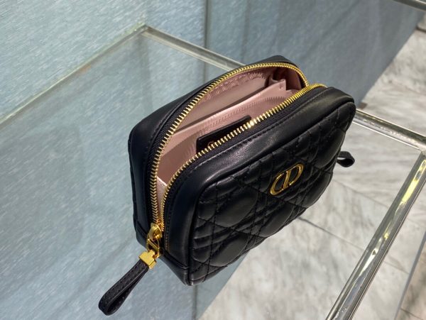Dior Caro Zipper size 15 black Handbag 4