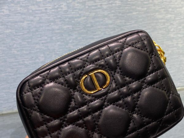 Dior Caro Zipper size 15 black Handbag 6