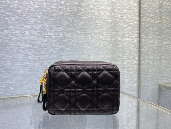 Dior Caro Zipper size 15 black Handbag 7