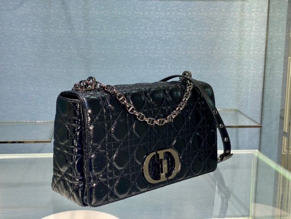 Dior Caro size 28 glossy black Bag 8