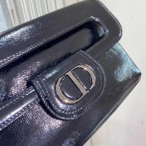 Dior Double size 28 black burst oil wax skin Bag 8