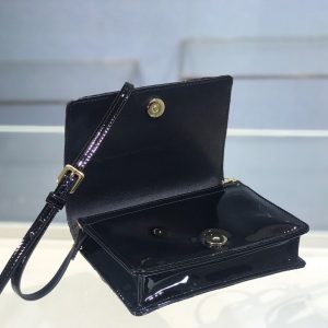 Dior Flap Small Tote size 18 black 0855 Bag 12