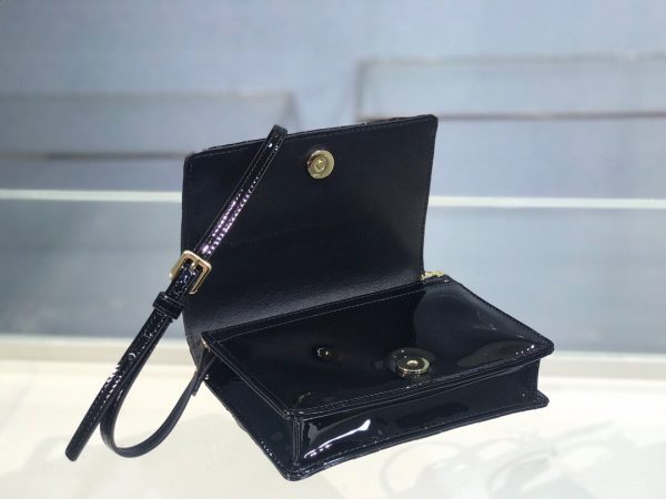 Dior Flap Small Tote size 18 black 0855 Bag 3