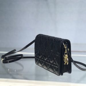 Dior Flap Small Tote size 18 black 0855 Bag 18