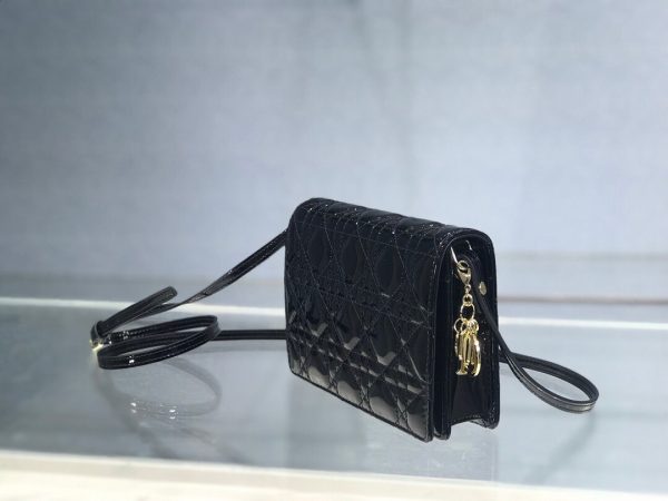 Dior Flap Small Tote size 18 black 0855 Bag 9