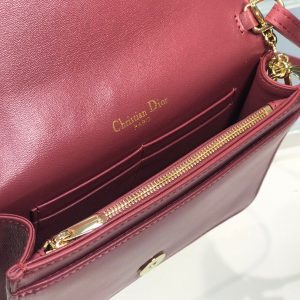 Dior Flap Small Tote size 18 dark pink 0855 Bag 10