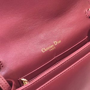 Dior Flap Small Tote size 18 dark pink 0855 Bag 12