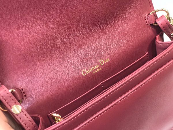 Dior Flap Small Tote size 18 dark pink 0855 Bag 4
