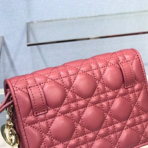 Dior Flap Small Tote size 18 dark pink 0855 Bag 14