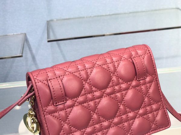 Dior Flap Small Tote size 18 dark pink 0855 Bag 6