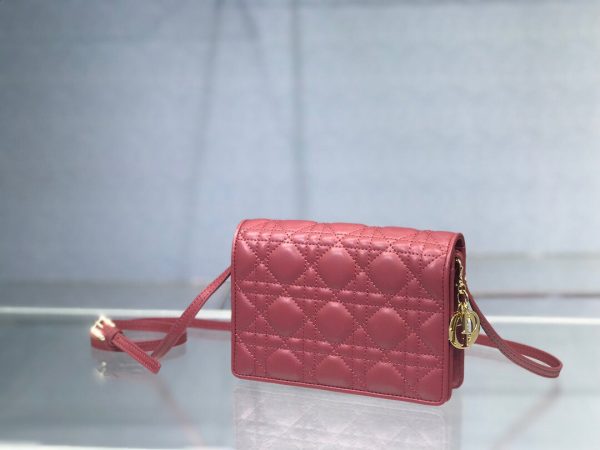 Dior Flap Small Tote size 18 dark pink 0855 Bag 1
