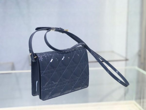Dior Flap Small Tote size 18 midnight blue 0855 Bag 8