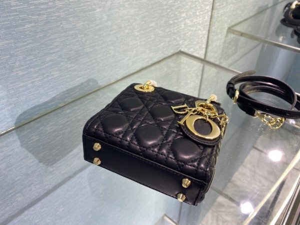 Dior Lady Super Mini size 15 black Bag 4