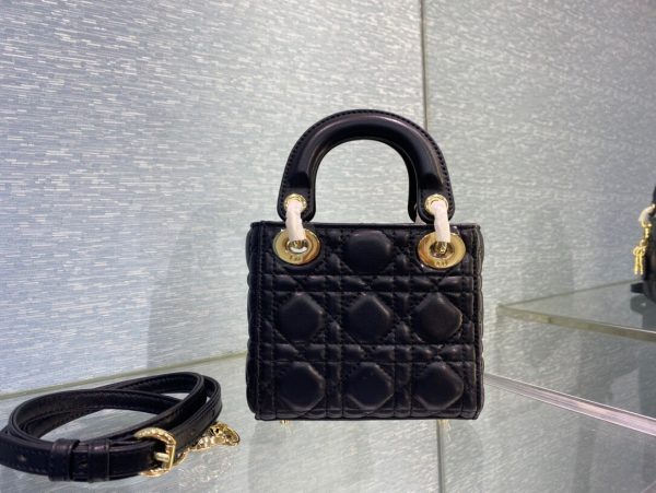 Dior Lady Super Mini size 15 black Bag 5