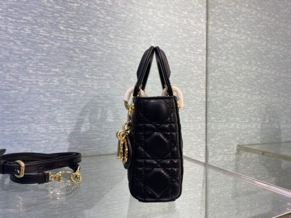 Dior Lady Super Mini size 15 black Bag 7