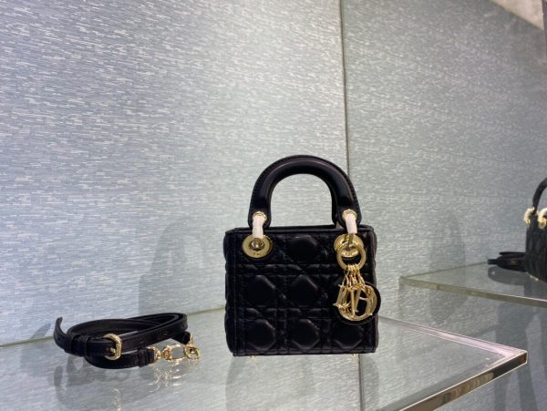 Dior Lady Super Mini size 15 black Bag 1