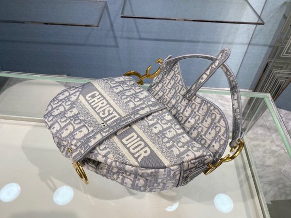 Dior Saddle Oblique size 25 gray Bag 5